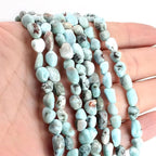 HAAMIIQII Natural Larimar Pebble Stone 5-8mm Small Irregular Freeform Tumbled - Image 3