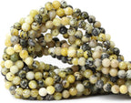 60PCS 6mm Natural Yellow Turquoise Gemstone Round Loose Beads Stone Beads by CHEAVIAN