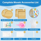 UXORSN 4 Sets DIY Mosaic Tiles for Crafts Mixed Color Glass Mosaic Kit - Image 3