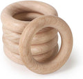 FoDau770 5pcs Natural Beech Wooden Rings, Unfinished Solid Wood Rings Heavy by FoDau770