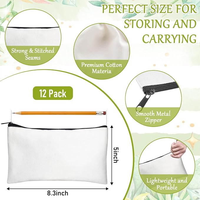 Legigo Blank Canvas Bag Zipper Pouch Makeup Bags Bulk - Image 2
