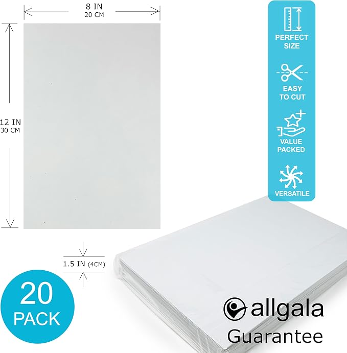 Allgala 20-Value-Pack EVA Foam Paper 8x12 Inch Sheets-White-CF85302 - Image 2