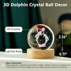 IFOLAINA Dolphin Gift for Mom Wife 3D Dolphins in Crystal Ball 60mm | Engraved - Image 3