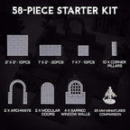 CZYY Magnetic Dungeon Tiles, Basic Set | Double-Sided Texture, Paintable Gray - Image 5