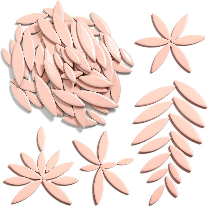 Yoption Petal Mosaic Tiles for Crafts, 200g Flower Leaf Ceramic Tiles Pieces by Yoption