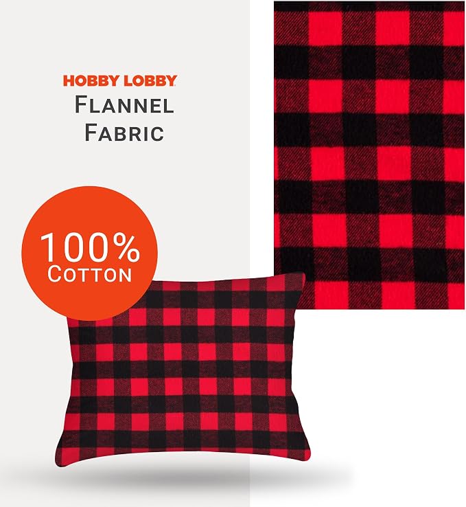 Hobby Lobby Red Buffalo Check Flannel Fabric, 2 Yards | Precut Fabric - Image 3
