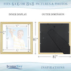 8x8 Picture Frames with 6x6 Mat, 6 Pack, Contemporary, Inspirations | These - Image 3