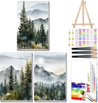 Mandun 3 Pack Paint by Numbers for Adult, Landscape Paint by Numbers Kit for by MANDUN