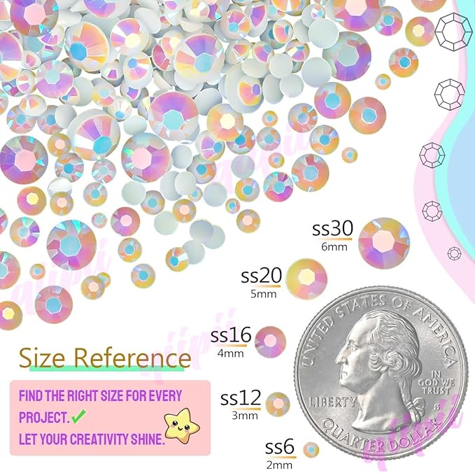 qiipii 24 Color 13800pcs 3mm Jelly Resin Rhinestones - Image 5