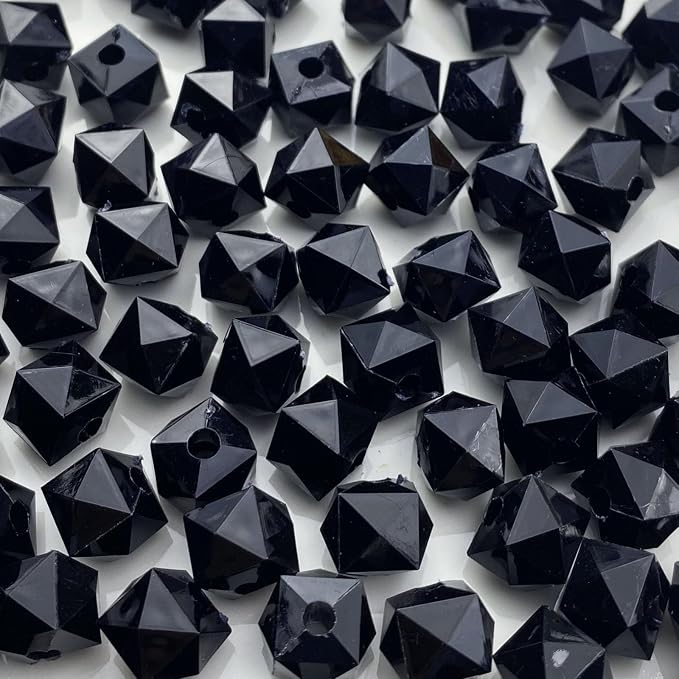 200pcs 10mm Acrylic Cube Faceted Beads Colorful Square Plastic Spacer Beads by LIMAOLLY