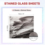PATIKIL 4 x 4 Inch Transparent Stained Glass Sheets, 2 Sheets Mosaic Glass - Image 2