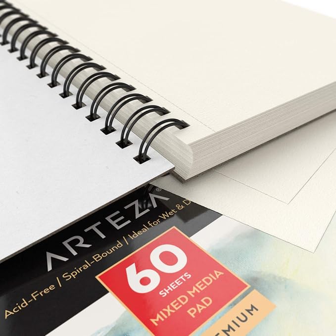 ARTEZA Mixed Media Sketchbook, 5.5 x 8.5 Inches, 60 Sheets, Micro-Perforated - Image 5