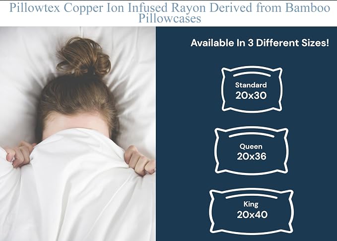 Pillowtex Copper Ion Infused Rayon Derived from Bamboo Cooling Pillow Case - Image 6