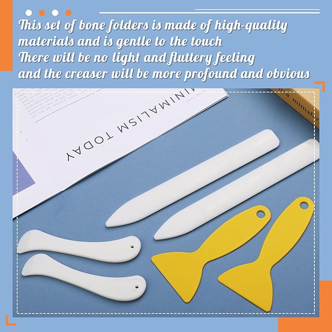 WONVOC 4 Pcs Bone Folders, Crease Makers, Scoring Tool, Plastic Bone Folder - Image 3