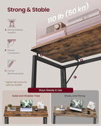 VASAGLE Folding Desk, Foldable Computer Desk, One-Piece Desktop, Rounded Edges - Image 6