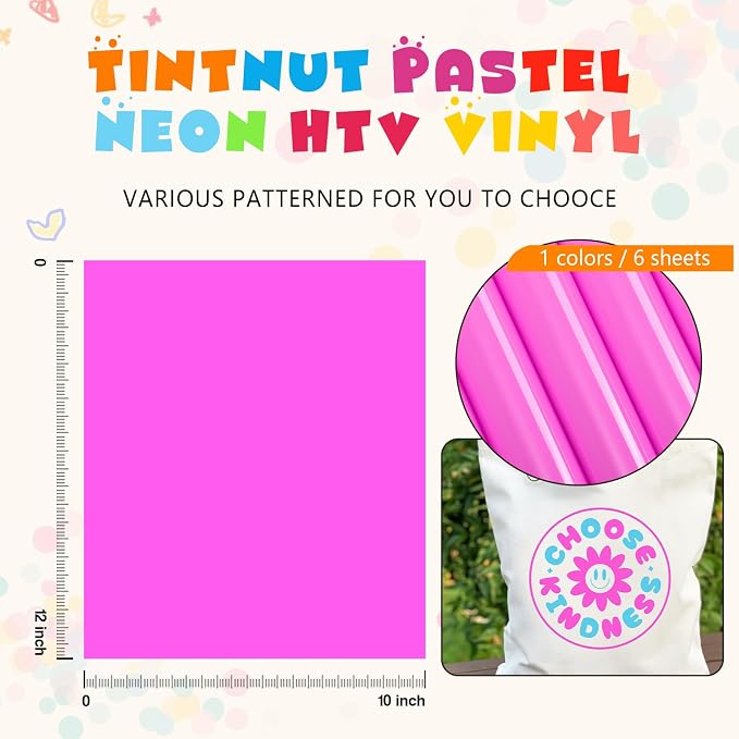 Tintnut Light Purple Neon Heat Transfer Vinyl, easy cut & weed, stretch washable - Image 4
