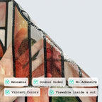 Faux Stained Glass Effect Window Privacy Film, Original Double-Sided Hand-Drawn - Image 3