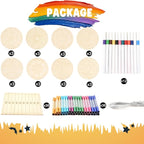 Wooden Mandala Wind Chime Ornaments Painting Craft, 8 Style Cutouts - Image 4