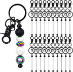 40 Pcs Beadable Keychains Bulk Kit – DIY Keychain Making Supplies by DNLEGULI