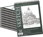 OSIMIG 10 Pack 5.5" x 8.5" Sketch Books, 300 Sheet Drawing Paper, Mini by OSIMIG