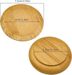 4PCS Mosaic Bamboo Coasters for Crafts, Blank Base Trays, Drinking Cup Coaster - Image 2