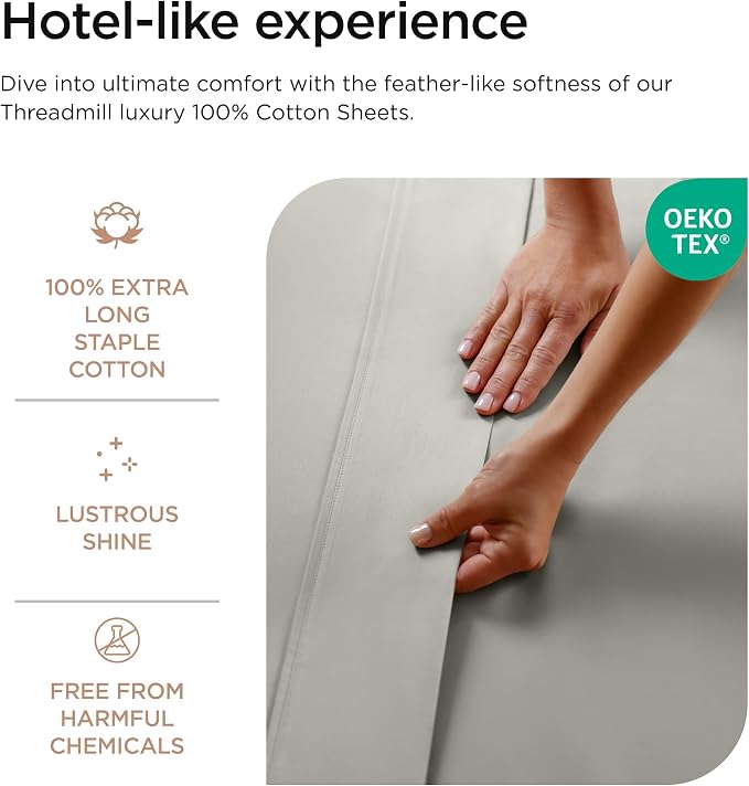 Threadmill Luxury 800 Thread Count Full Size 100% Cotton Sheets - Image 5