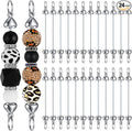 Tondiamo 24 Pcs Beadable Keychain Bars Bulk Blank DIY Metal Heart Beaded by Tondiamo