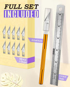DIYSELF Craft Knife with 10 Extra #11 Blades, Precision Hobby Knife Set with - Image 2