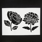 TIAMECH A4 Reusable Peony Flower Stencil - Image 2
