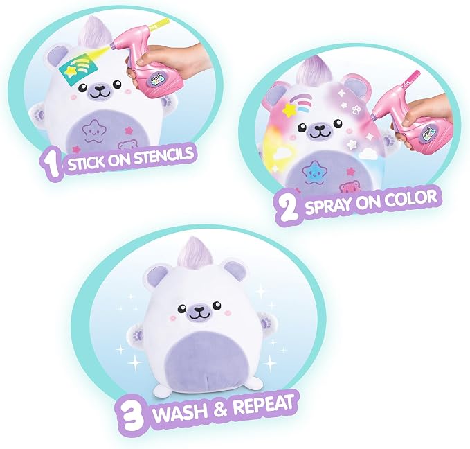Canal Toys Airbrush Plush Kawaii Squish Bear: Includes Plush Bear, Airbrush Set - Image 3