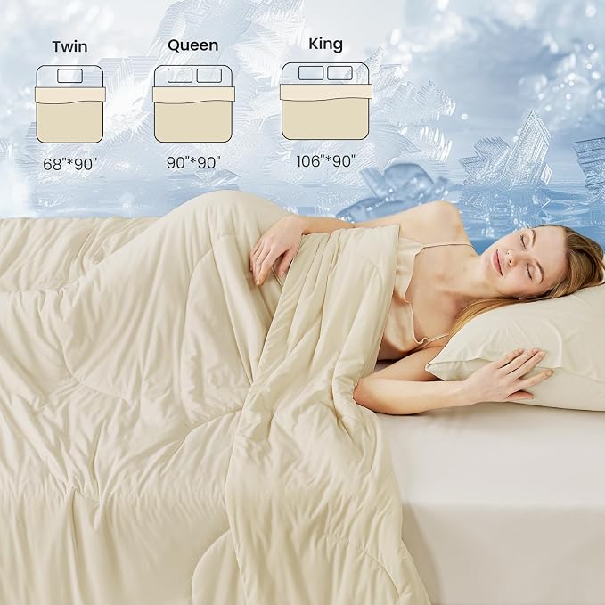 Cozy Bliss Cooling Comforter Twin Size, Reversible Lightweight Cooling Blankets - Image 8