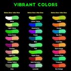 FansArriche Glow in the Dark Paint, 24 Colors x 20 ml Fabric Paint | 3D Neon - Image 2