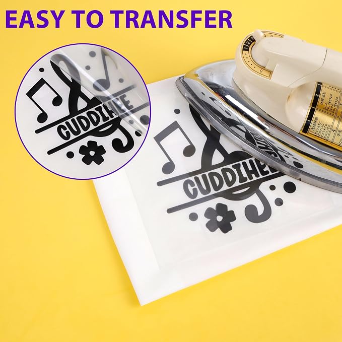 HTVVETUR Black HTV Iron on Vinyl 12Inch by 35ft Heat Transfer Vinyl - Image 5