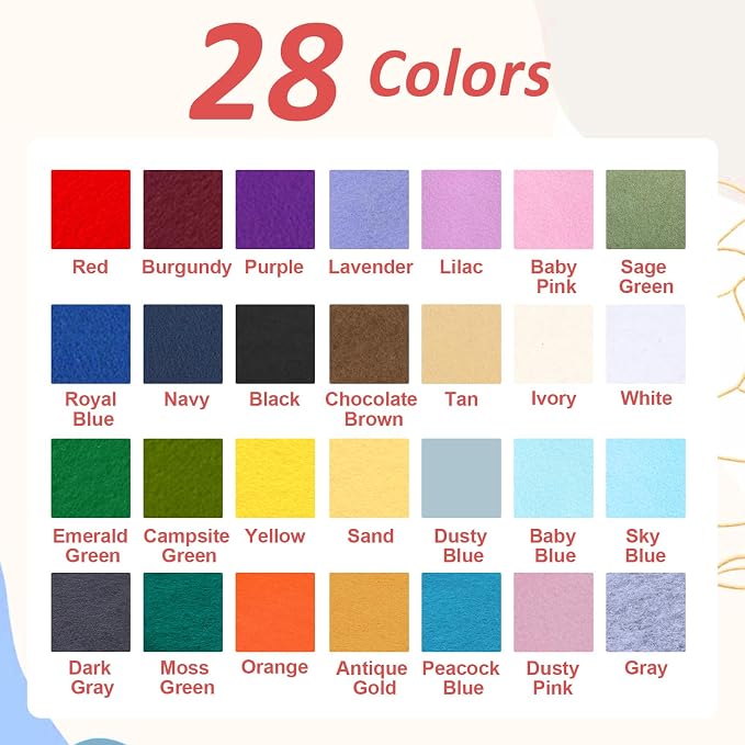 Light Camel Large Felt Fabric 36" X 36 "1.4 mm 1 Square Yard | Soft Felt Fabric - Image 3