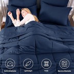 CozyLux King Size Comforter Set Navy Blue - Image 2