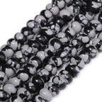 Songxi 5x8mm Natural Snowflake Obsidian Stone Rondelle Beads, Gemstone - Image 3
