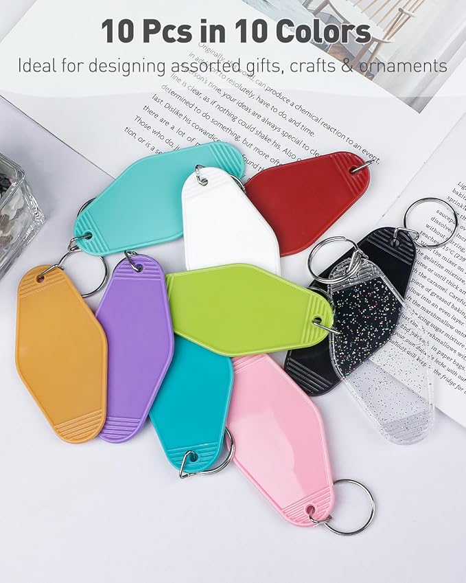 Uniclife 10 Pcs Blank Hotel Keychain Tags, Blank Motel Keychain - Image 2