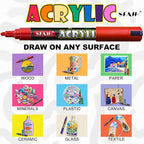 SFAIH Acrylic Creative Markers - 3mm Replaceable Nibs 8 Colors - Image 6