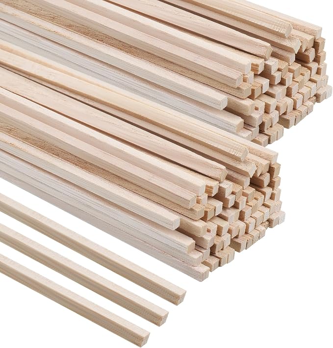 Menkxi 480 Pcs Balsa Wood Sticks 1/8 x 1/8 x 12 Inch Wood Strips Hardwood - Image 8