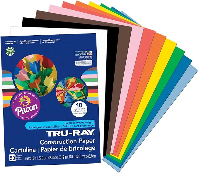 Tru-Ray Construction Paper, 10 Vibrant Colors, 50 Sheets & Construction Paper - Image 6