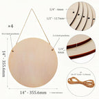 14 Inch Wood Circles for Crafts, 1/4" Thick 4 Pack 5-ply Poplar | Unfinished - Image 2
