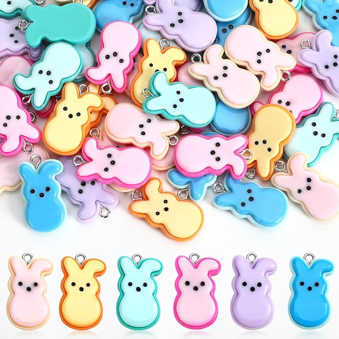 Augshy 64 Pcs Bunny Resin Charms, Easter Charm by Augshy