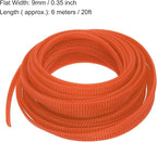 uxcell PET Expandable Sleeving 20ft 1/4" Orange Cable Management Sleeve Cord - Image 3