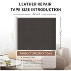 Leather Repair Patch Tape, Coffee 17 x 61 Inches Self Adhesive Leather Repair - Image 2
