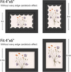 4x6 Picture Frame with Real Glass, Wooden cute 4 x 6 Photo Frame with Wavy Mat - Image 3
