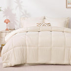 Love's cabin King Size Comforter Set Beige, 7 Pieces King Bed in a Bag by Lovescabin
