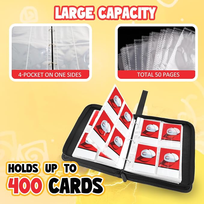 Premium Collectible Trading Card Albums，Card Binder Fits 400 Cards - Image 5