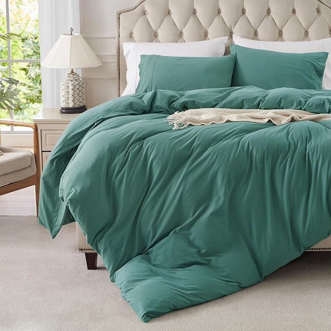 PURE ERA Jersey Knit Duvet Cover Set 100% T-Shirt Cotton Super Soft Comfy 2pc - Image 4