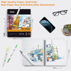 Ohuhu Mix Media Pad, 8.8" x 11.6" Mixed Media Art Sketchbook, 120 LB/200 GSM - Image 3