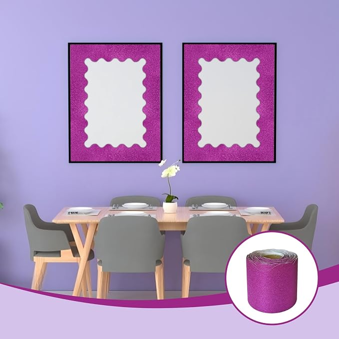70Ft Shine Pink Bulletin Board Borders，Scalloped Poster Boards Decorations Trim - Image 4